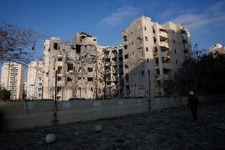 A residential site is damaged in Beersheba, following a missile attack from Iran on Israel